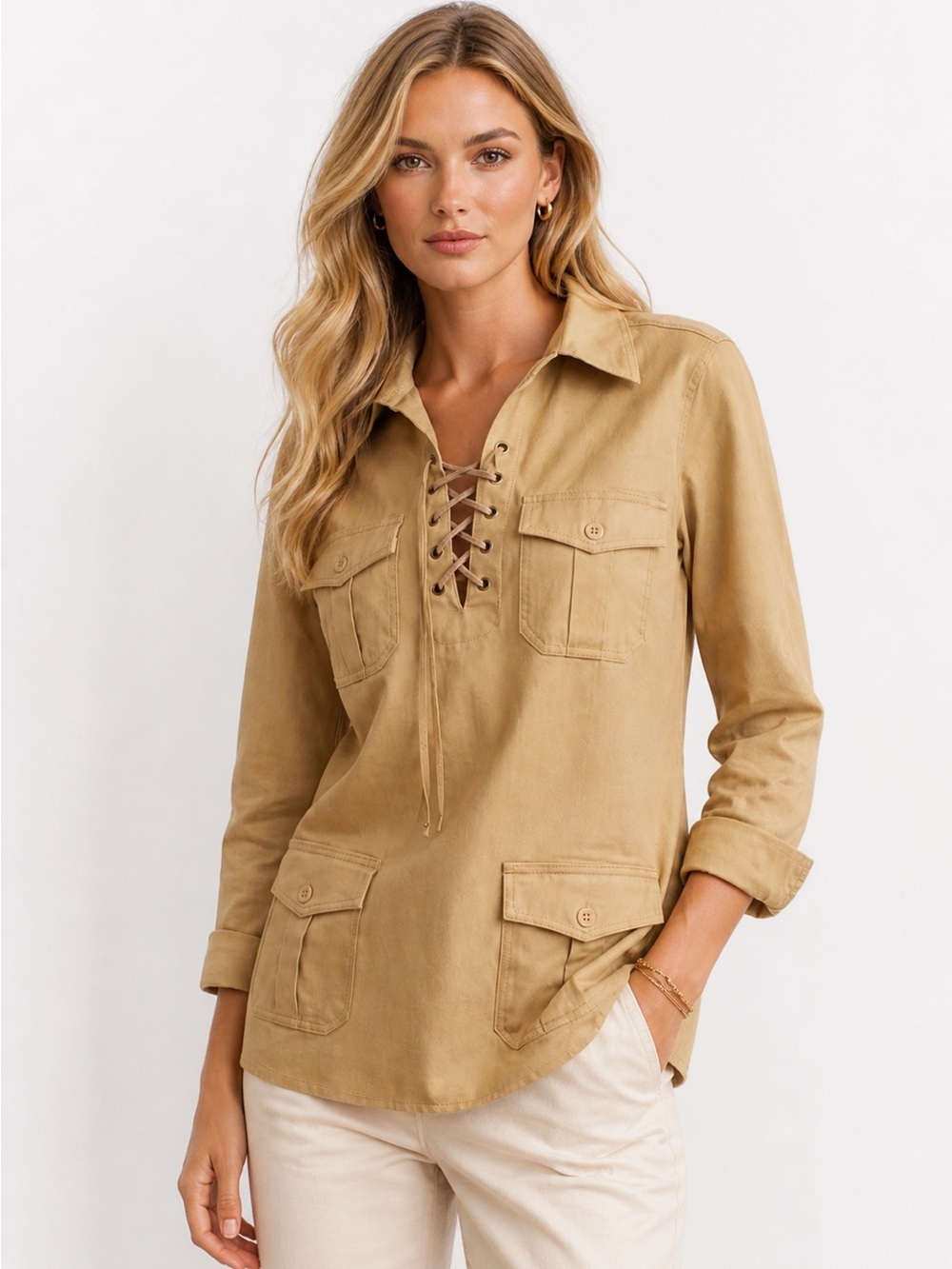 Utility Cargo Shirt Nine West Medium Vintage Y2K